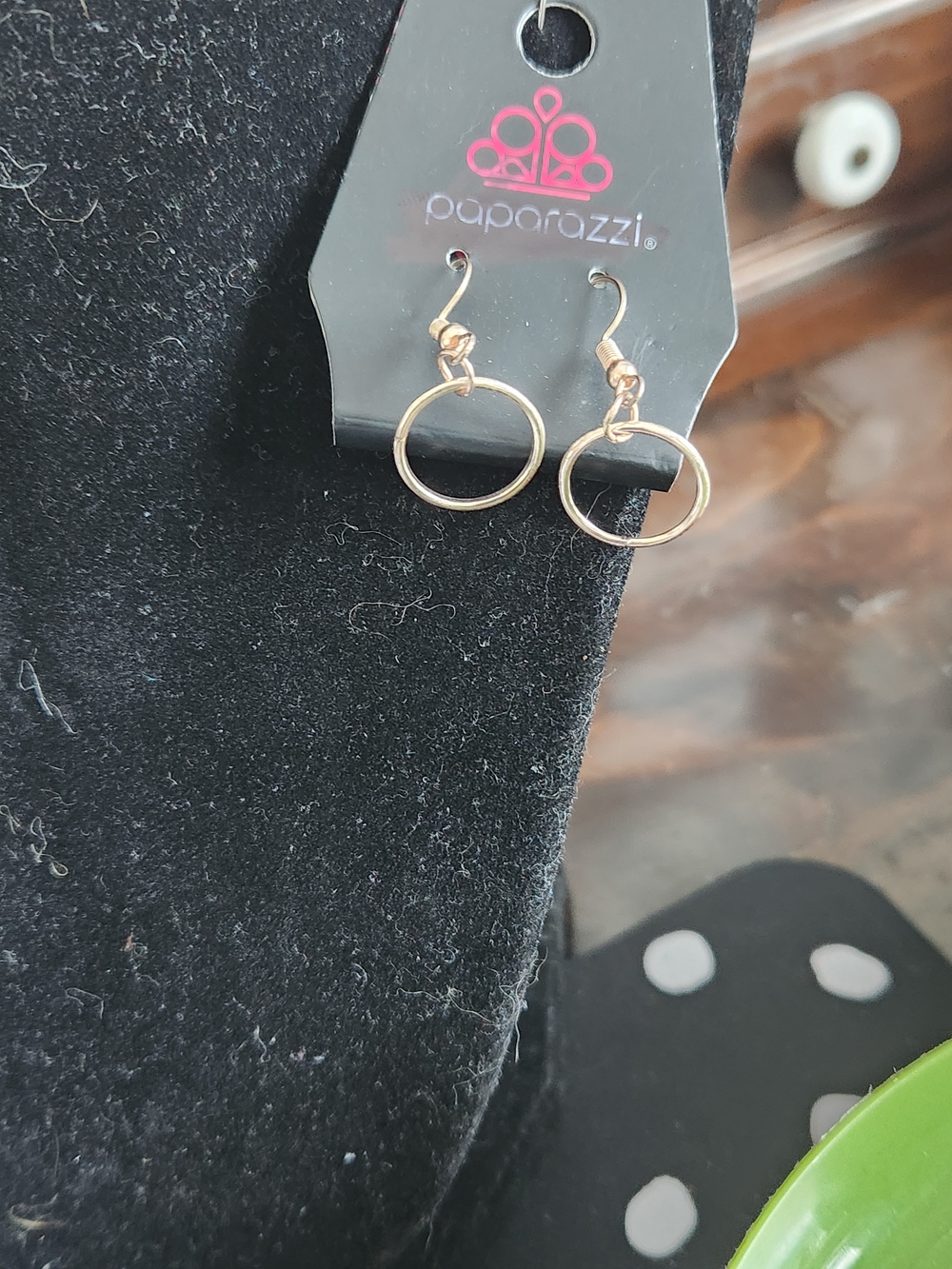 Gold Tone Open Circle Hook Earrings